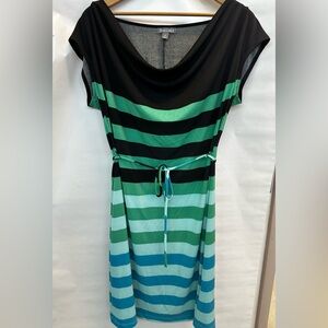 Size 10 Black & multi color stripes